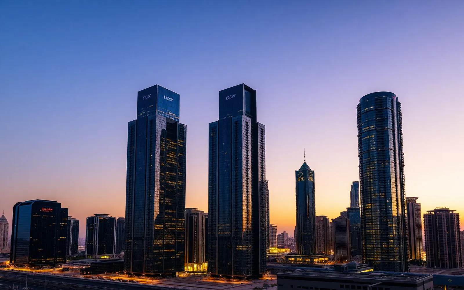 Dubai skyline and port
